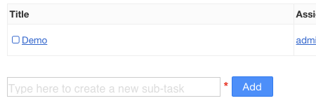 Add a subtask from the task view
