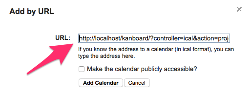 Add iCal feed to Google Calendar